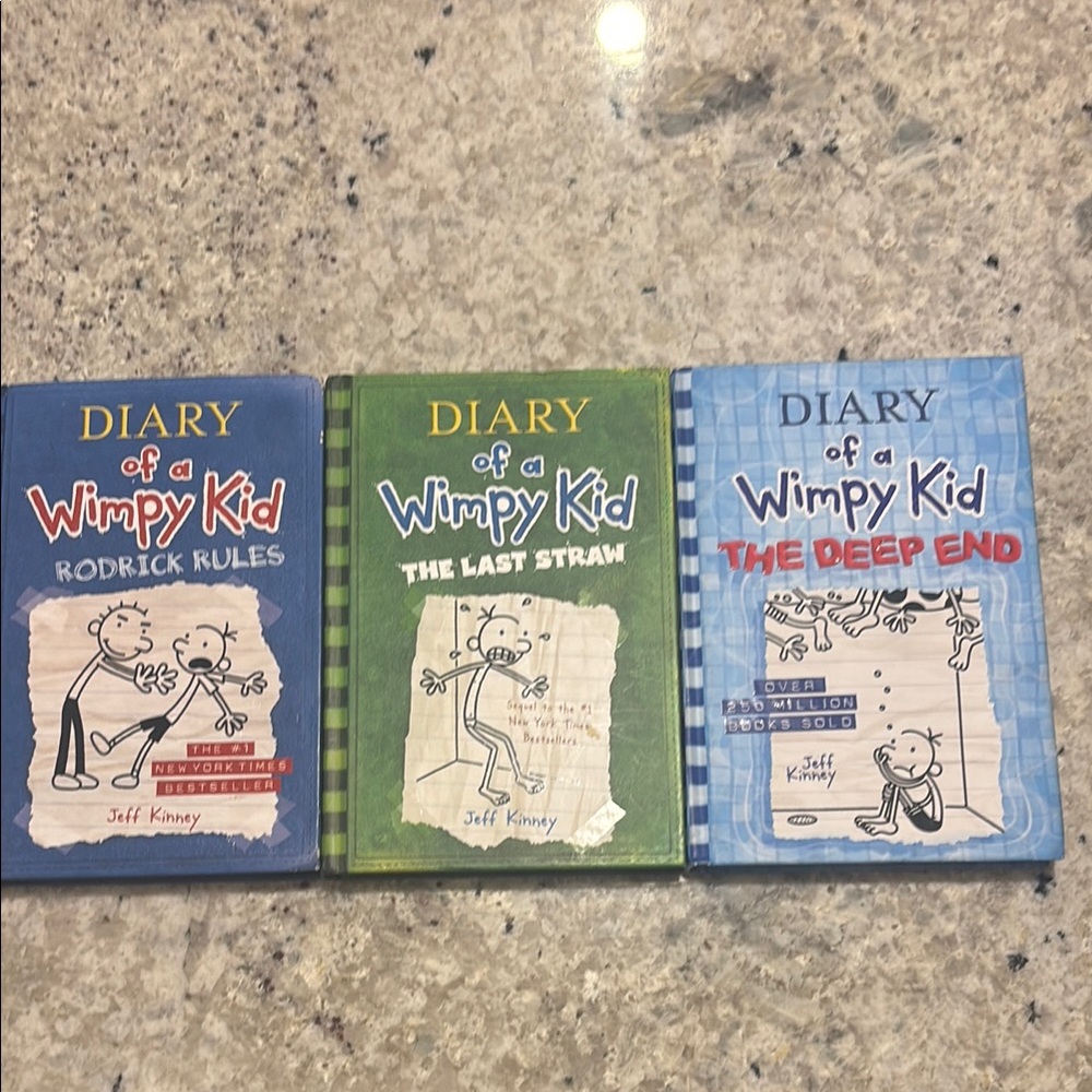 Diary of a Wimpy Kid 3 hardcover books.